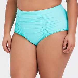 TORRID aqua green blue bikini bottoms, 1X.